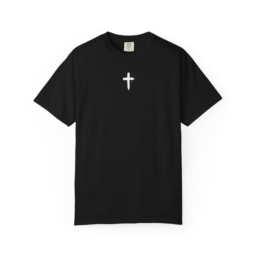 Christian Cross T-Shirt — "Jesus Loves You" Graphic Tee with 1 John 4:19 Back Design