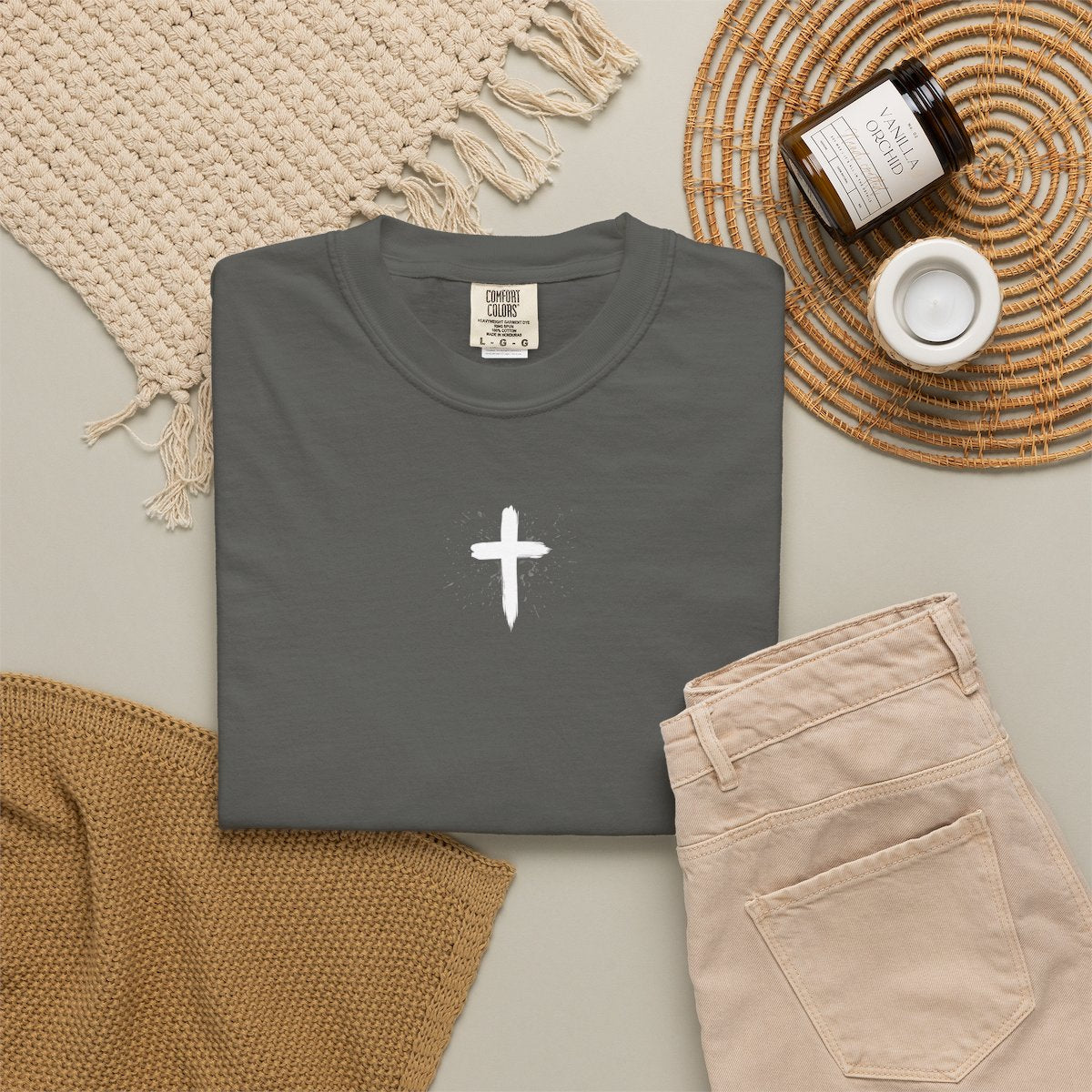 Christian Cross T-Shirt — "Jesus Loves You" Graphic Tee with 1 John 4:19 Back Design