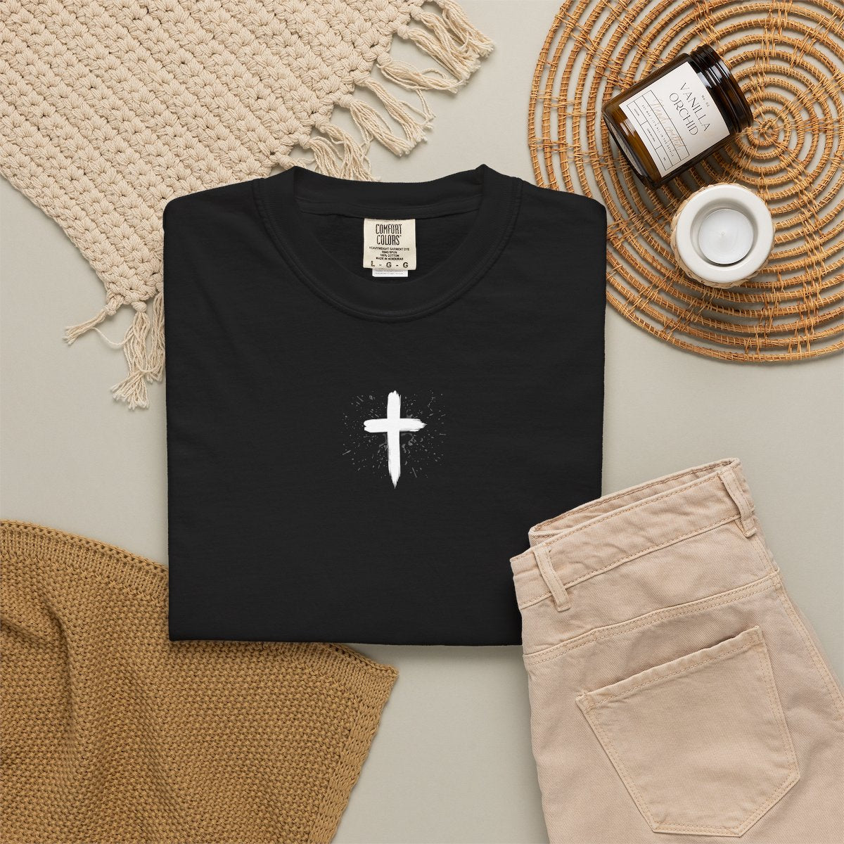 Christian Cross T-Shirt — "Jesus Loves You" Graphic Tee with 1 John 4:19 Back Design